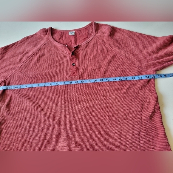 Lucky Brand Men's Henley Waffle-Knit Cotton Thermal Tee Size XL Red - Picture 8 of 10